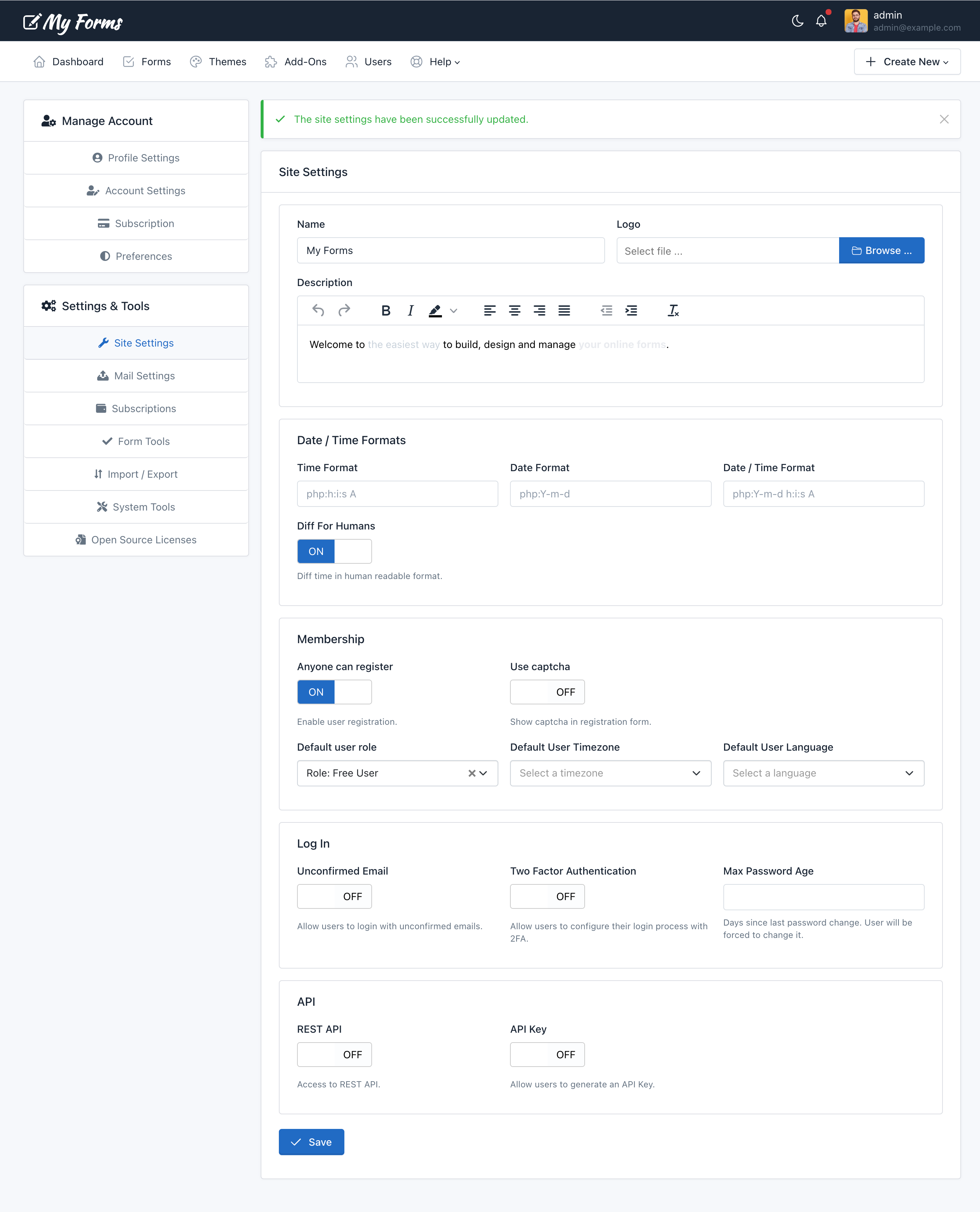 Easy Forms - Changing the logo