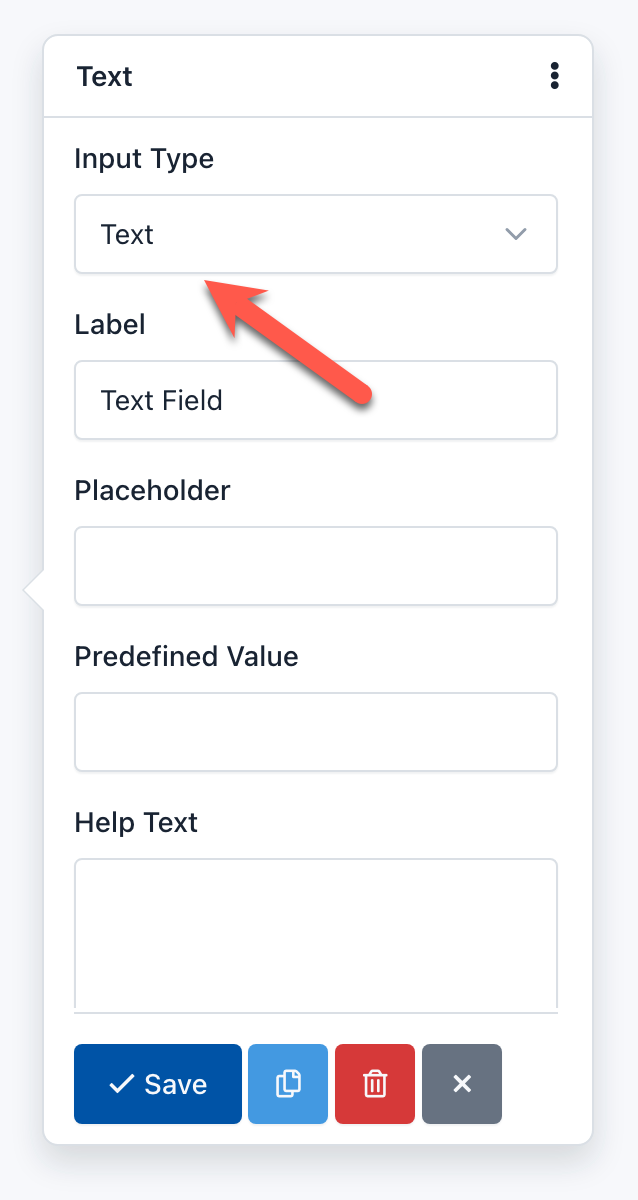 Easy Forms - Form Builder - Input Type