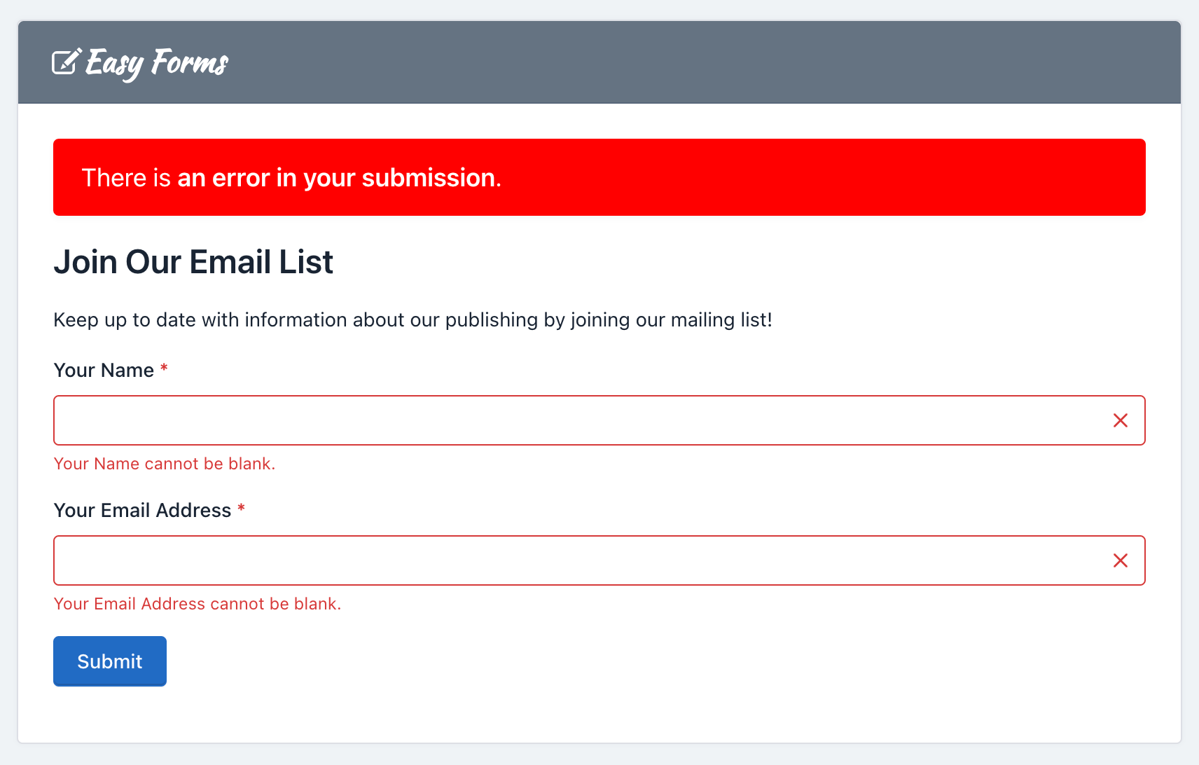 Easy Forms - Form Builder - Field Validation