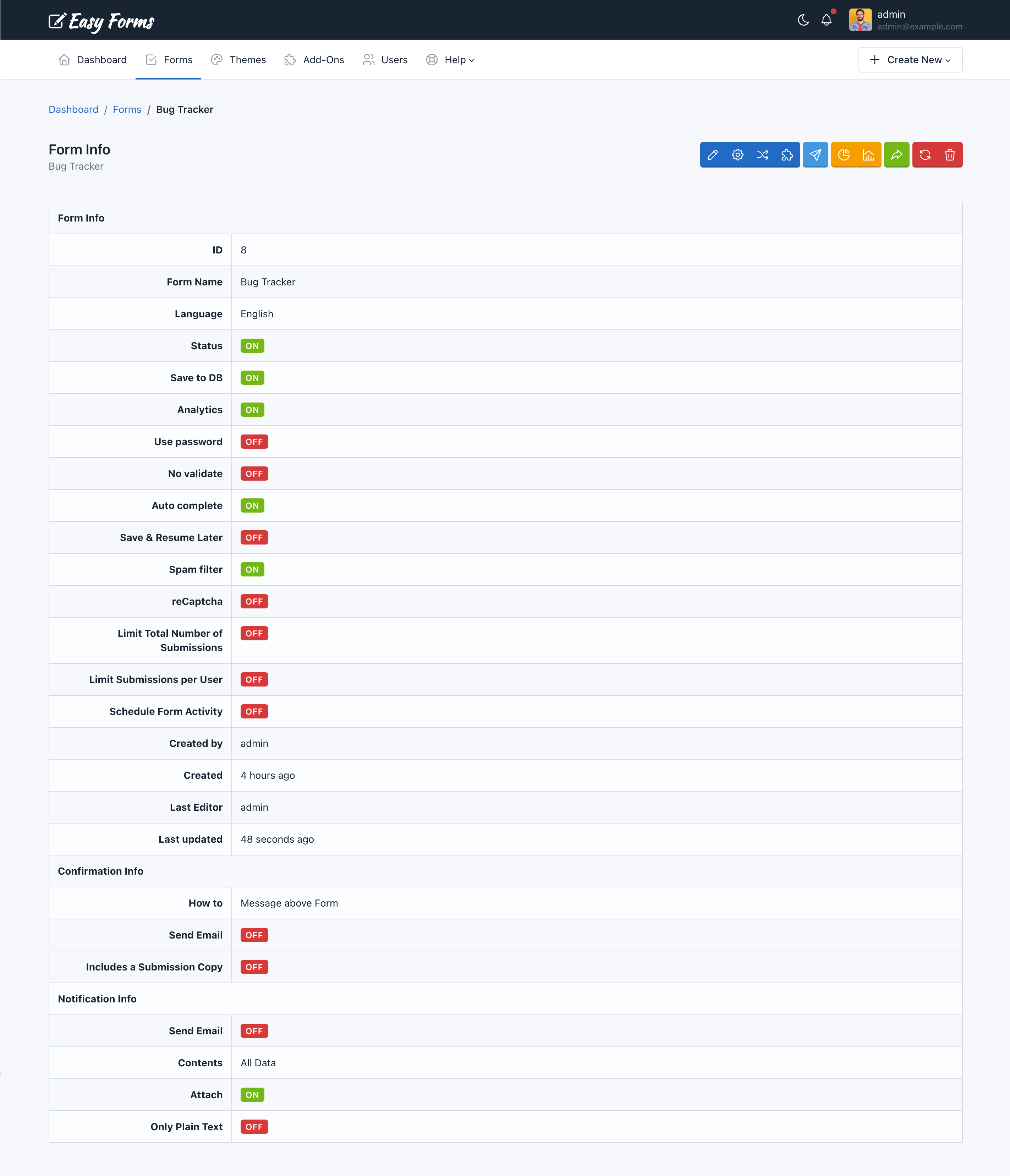 Easy Forms - View Form Record