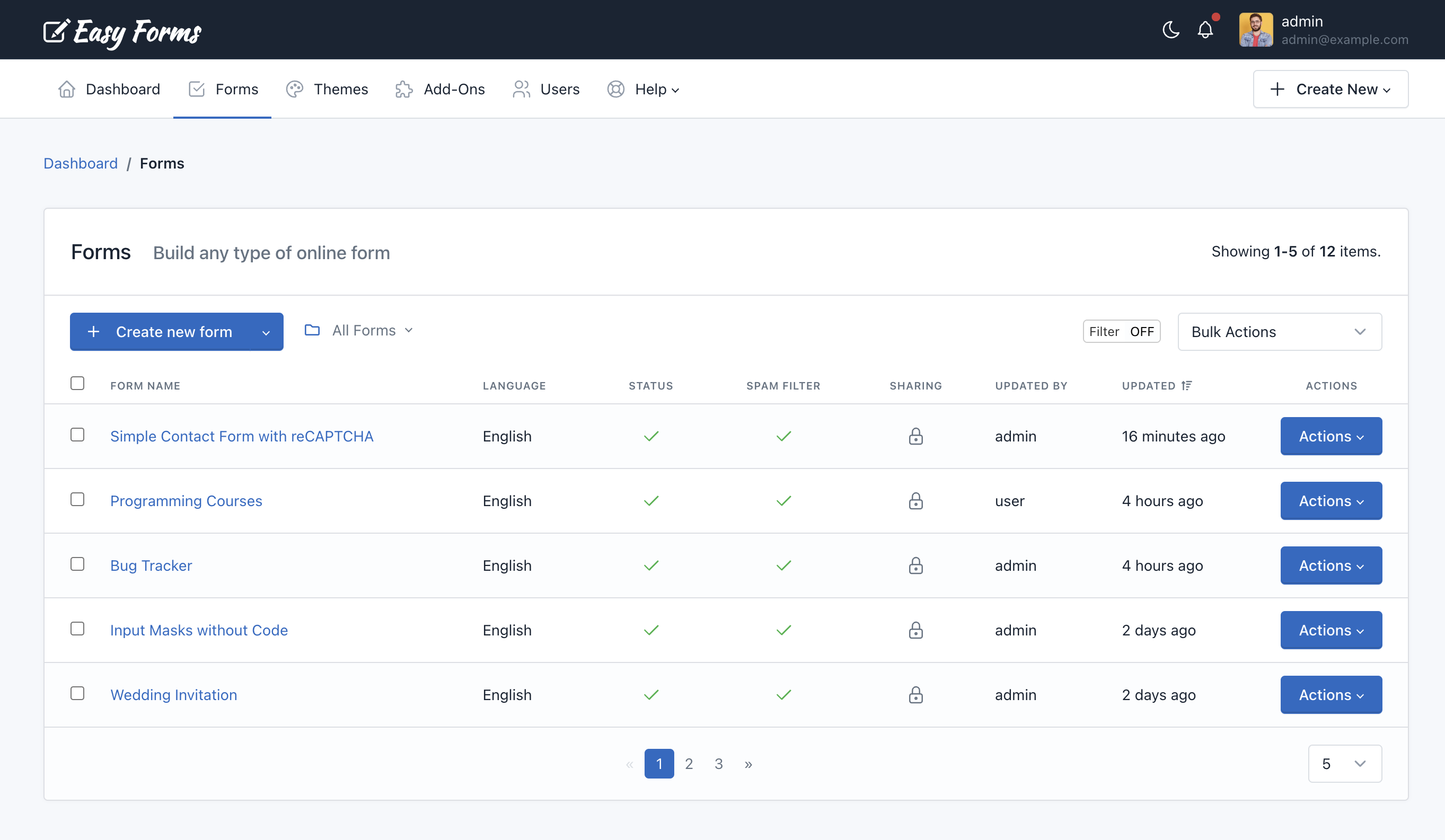 Easy Forms - Form Manager