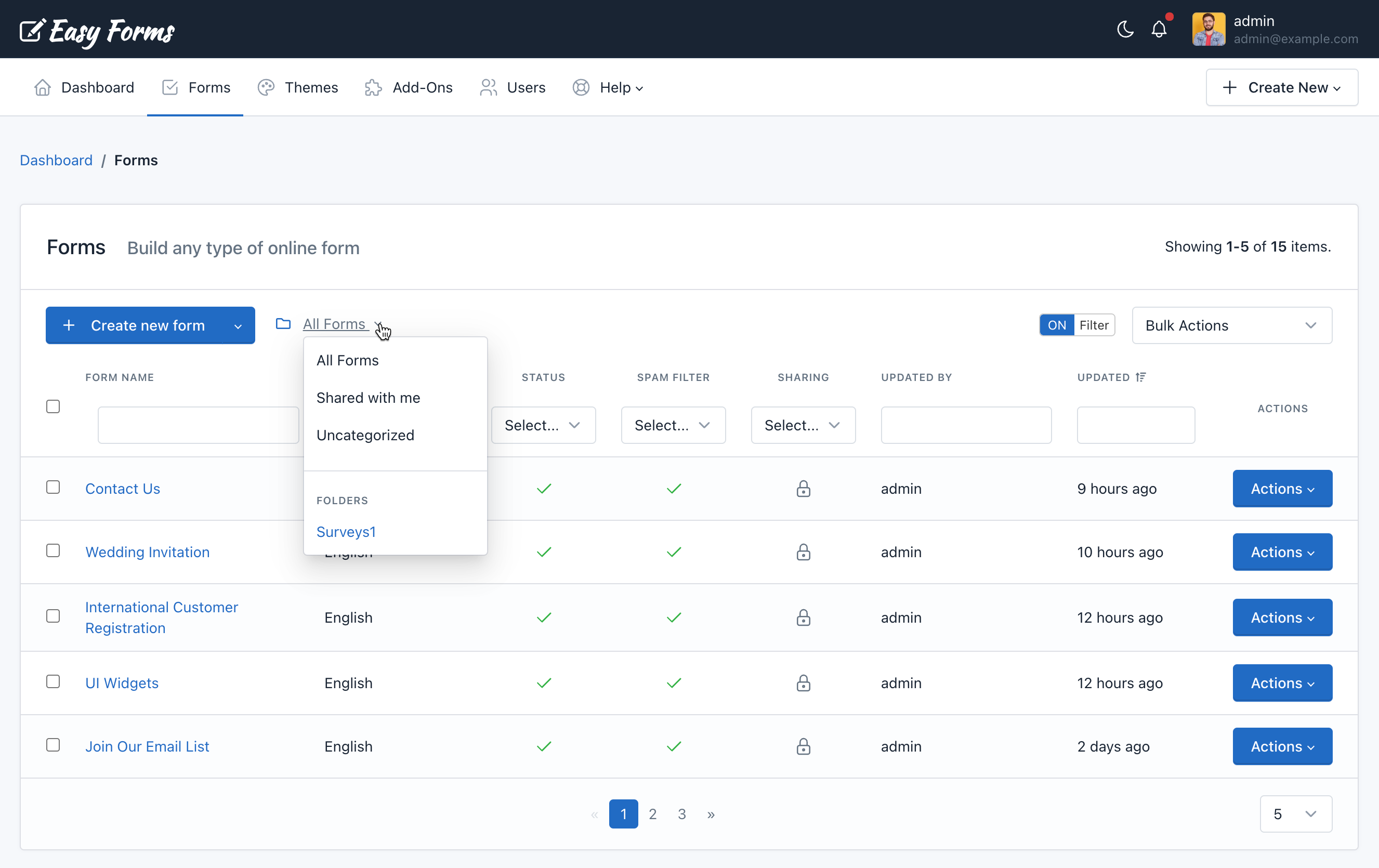 Easy Forms - Folder Management